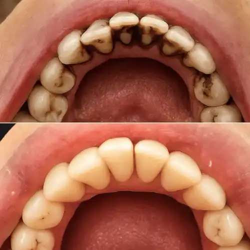 Scaling polishing before after