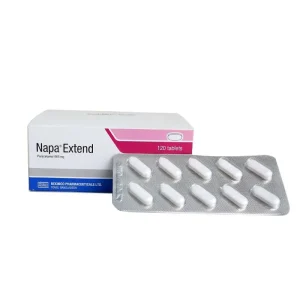 নাপা এক্সটেন্ড ৬৬৫ মিলিগ্রাম ওষুধের প্যাকেট এবং ব্লিস্টার প্যাক।