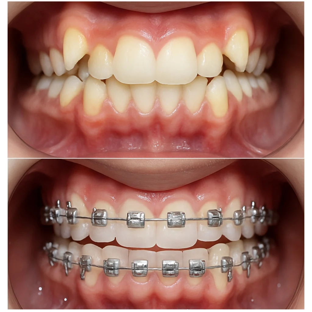 Orthodontist treatment Before after image