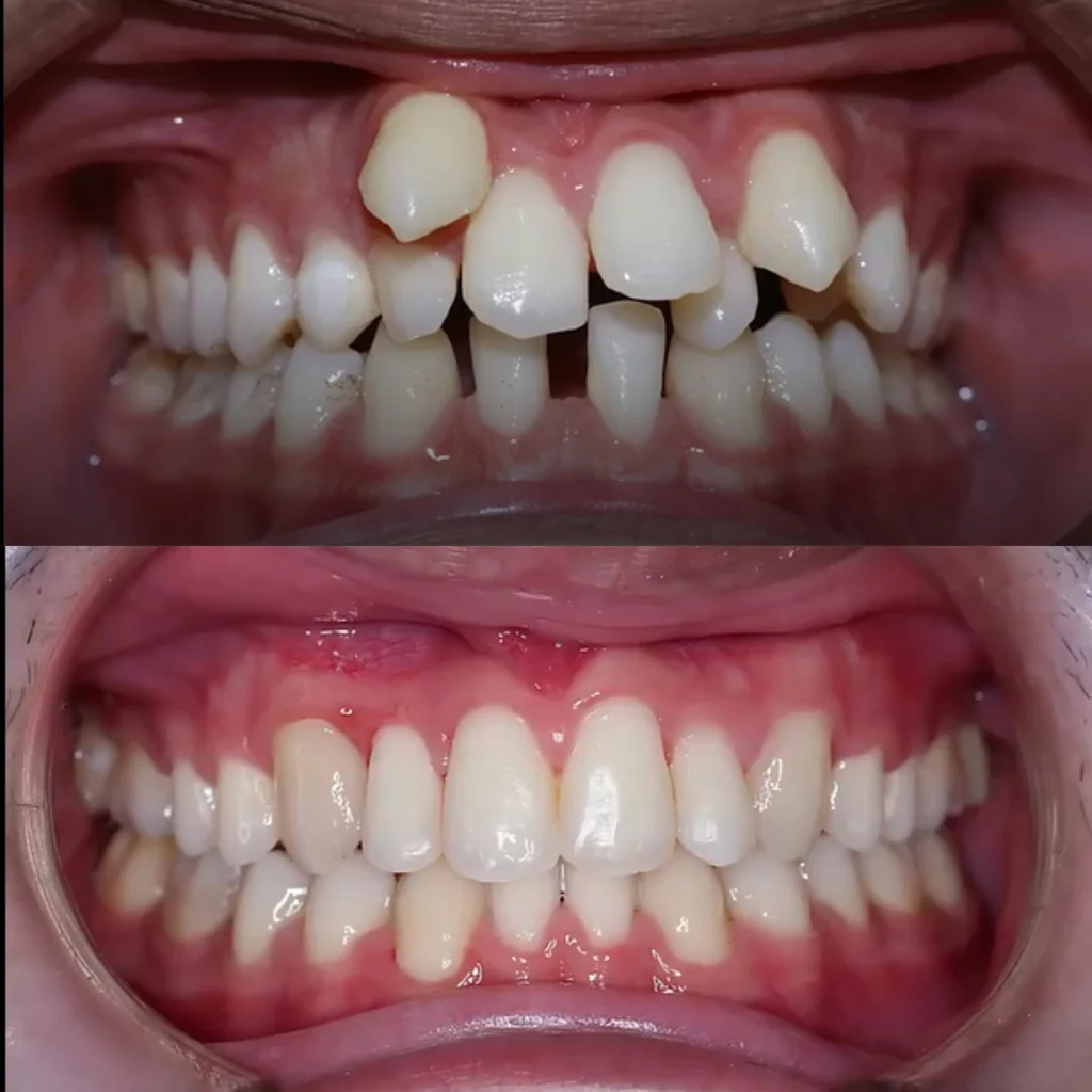 Orthodontist treatment Before after image