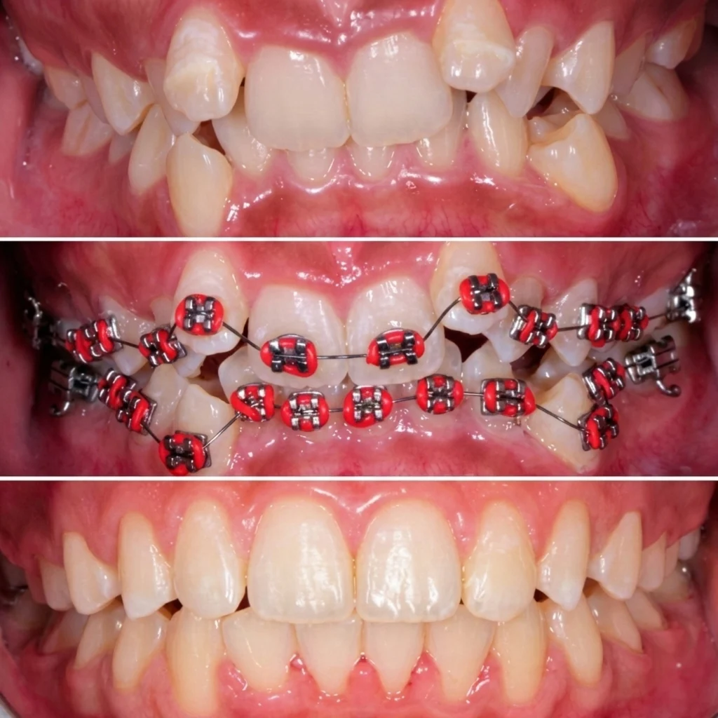 Orthodontist treatment Before after image